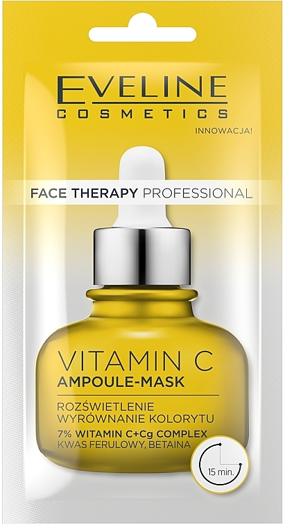 Kremowo-żelowa maseczka-ampułka z witaminą C - Eveline Cosmetics Face Therapy Professional Ampoule Face Mask — Zdjęcie N1