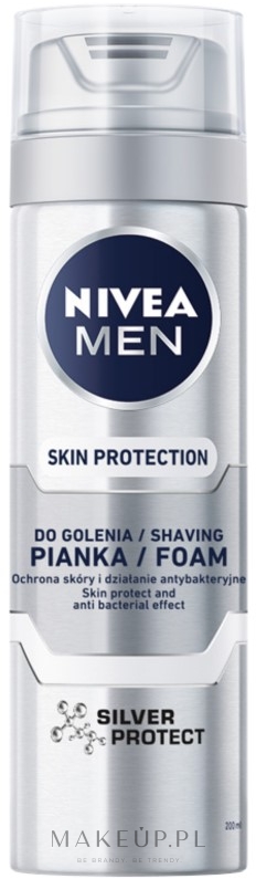 Ochronna pianka do golenia - NIVEA MEN Silver Protect Shaving Foam — Zdjęcie 200 ml