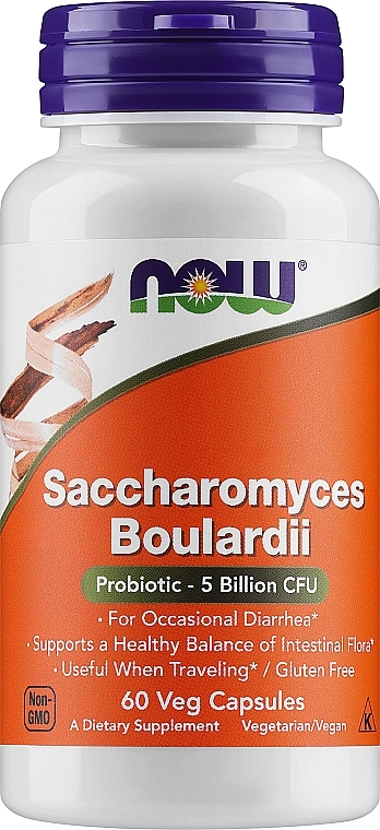 Drożdże typu probiotycznego na wsparcie przewodu pokarmowego - Now Foods Saccharomyces Boulardii — Zdjęcie N1