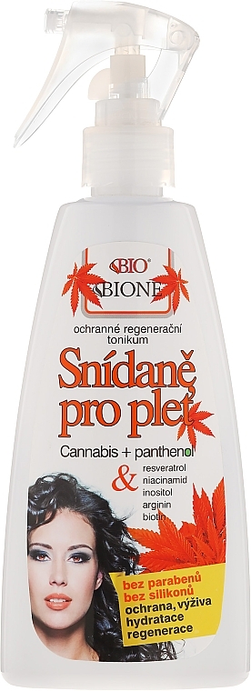 PRZECENA! Orzeźwiający tonik do twarzy z olejem konopnym - Bione Cosmetics Cannabis Tonic * — Zdjęcie N1