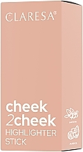 Kremowy rozświetlacz w sztyfcie - Claresa Cheek2Cheek Highlighter Stick — Zdjęcie N2