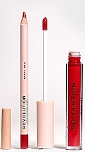 Zestaw do makijażu ust - Makeup Revolution Lip Contour Kit Sassy Red (lipstick/3ml + l/pencil/0.8g) — Zdjęcie N3
