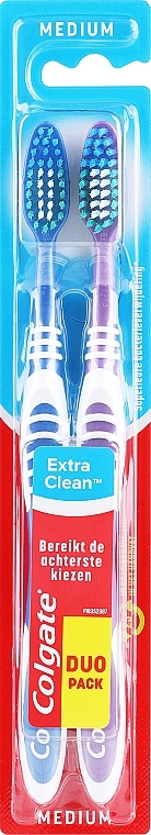 Zestaw szczoteczek do zębów Extra Clean (średnia, pomarańczowa + zielona) - Colgate Expert Cleaning Medium Toothbrush — Zdjęcie N1