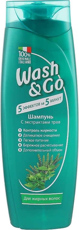 Szampon z ziołami do włosów przetłuszczających się - Wash&Go  — Zdjęcie N3