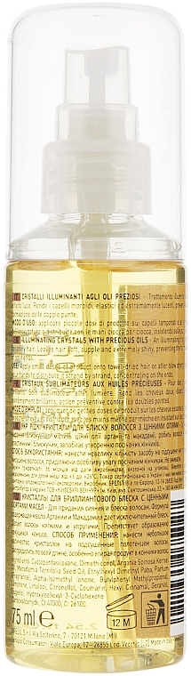 Nabłyszczający spray do włosów z drogocennymi olejkami - Brelil Professional Numero Illuminating Crystals With Precious Oils — Zdjęcie N2