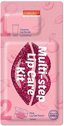 Peeling kremowy + żelowa maska do ust - Purederm Multi-Step Lip Care Kit — Zdjęcie N1