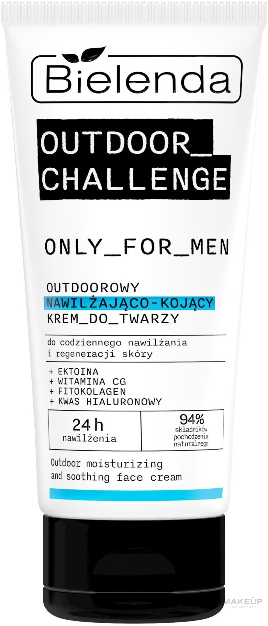 Nawilżający i łagodzący krem ​​do twarzy - Bielenda Only For Men Outdoor Challenge Moisturizing And Soothing Face Cream — Zdjęcie 50 ml