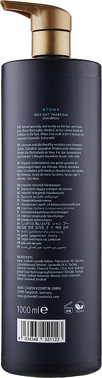 Szampon głęboko oczyszczający z węglem aktywnym - Graham Hill Stowe Wax Out Charcoal Shampoo — Zdjęcie N5