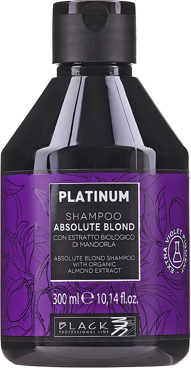 Szampon do włosów blond z organicznym ekstraktem z migdałów - Black Professional Line Platinum Absolute Blond Shampoo — Zdjęcie N1