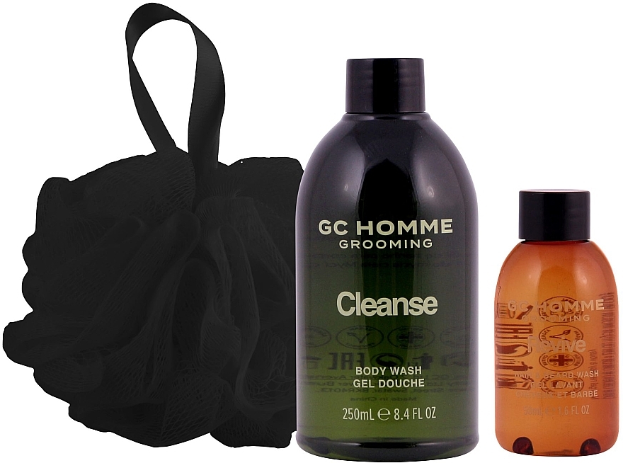 Zestaw - Grace Cole GC Homme Grooming On The Go (sh/gel/150ml + h/wash/50ml + sponge/1pc + bag/1pc) — Zdjęcie N2