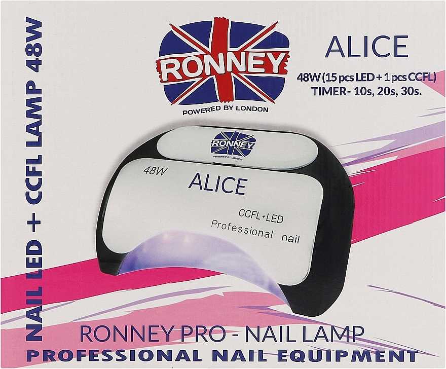 Lampa CCFL+LED - Ronney Professional Profesional Alice Nail CCFL+LED 48w Lamp — Zdjęcie N2