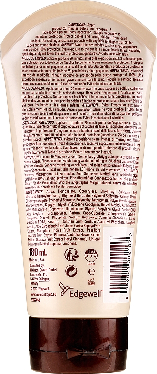 Przeciwsłoneczny balsam do ciała - Hawaiian Tropic Duo Defence Sun Lotion SPF50 — Zdjęcie N2