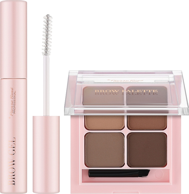 Zestaw do makijażu brwi - Pierre Rene Brow Kit (brow gel/10ml + brow palette) — Zdjęcie N2