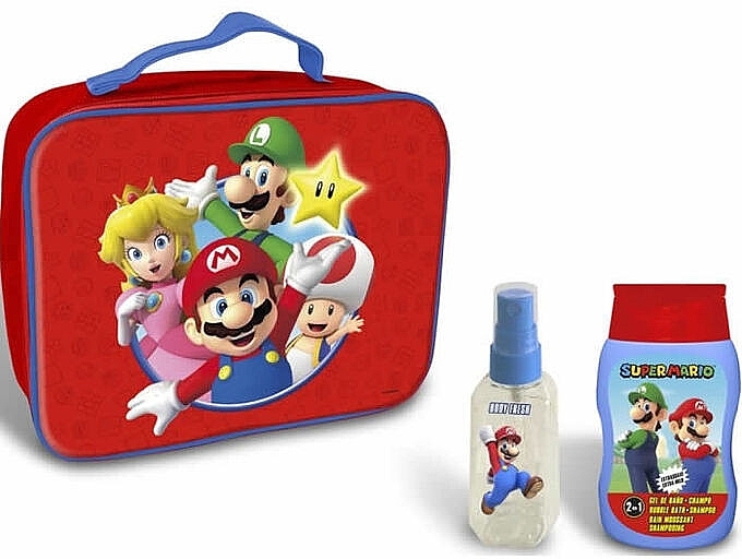 Zestaw - Lorenay Super Mario (bubble bath-shampoo/200ml + b/spray/90ml + bag) — Zdjęcie N1