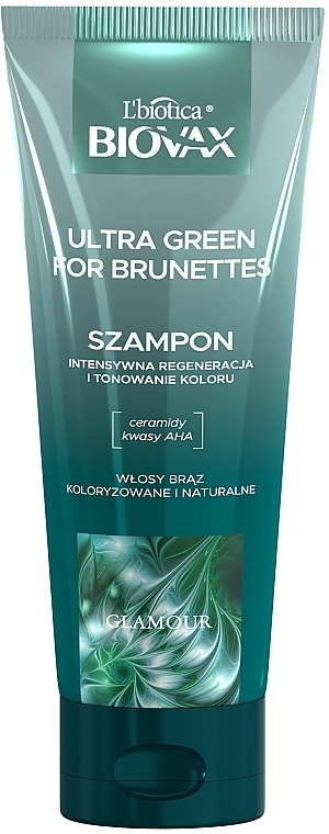 Szampon do włosów Eliksir - L'biotica Biovax Glamour Ultra Green for Brunettes — Zdjęcie N1