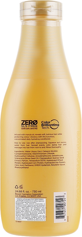 Odżywcza odżywka do włosów suchych i zniszczonych z olejkiem marula - Beaver Professional Nourish Marula Oil Conditioner — Zdjęcie N4