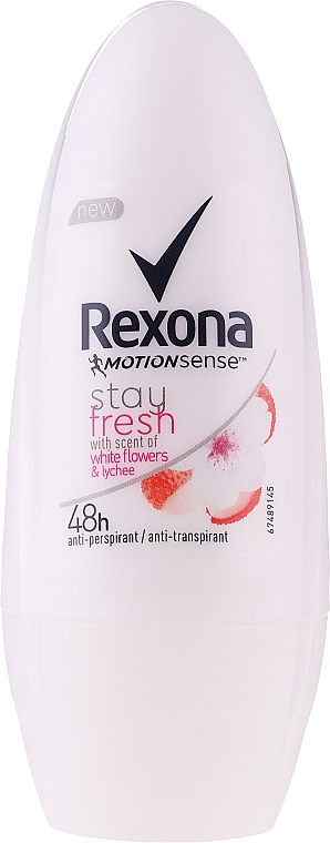 Dezodorant w kulce Białe kwiaty i liczi - Rexona MotionSense Stay Fresh White Flowers & Lychee Deo Roll-On — Zdjęcie N1