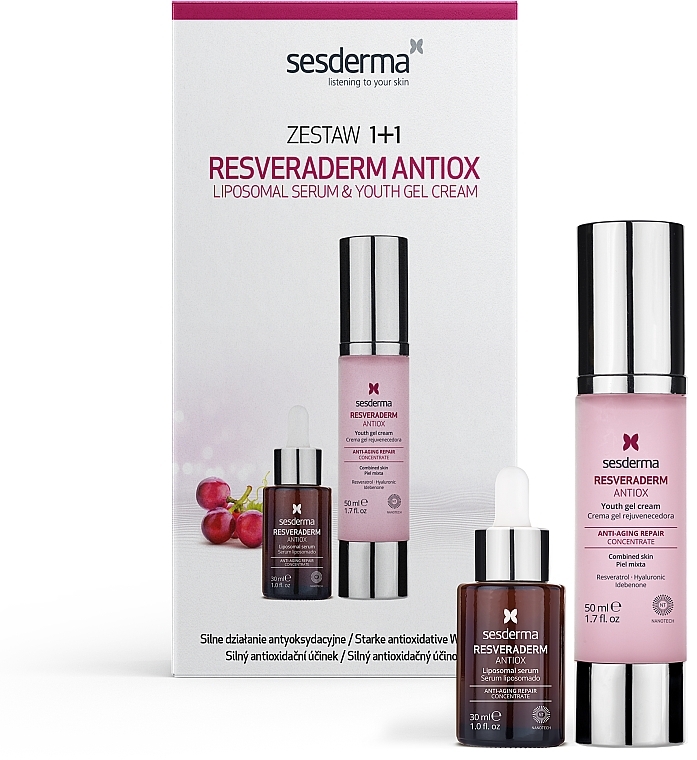 Zestaw - SesDerma Laboratories Resveraderm Antiox (serum/30ml + cr/50ml) — Zdjęcie N1