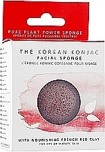 Gąbka do twarzy Konjac z czerwoną glinką premium - The Konjac Sponge Co French Red Clay Face Puff  — Zdjęcie N2