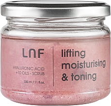 Kup Liftingująco-nawilżający scrub solny z kwasem hialuronowym i 10 olejkami - Luff Lifting, Moisturizing & Toning Monoi-Raspberry Salt Scrub
