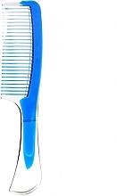 Grzebień do włosów z półprzezroczystą rączką, niebieski - Inter-Vion — Zdjęcie N1