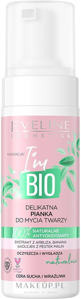 Delikatna pianka do mycia twarzy - Eveline Cosmetics I'm Bio — Zdjęcie 150 ml