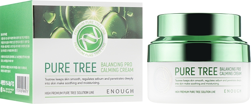 Kojący krem do twarzy z ekstraktem z drzewa herbacianego - Enough Pure Tree Balancing Pro Calming Cream — Zdjęcie N2