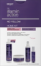 Zestaw do laminowania włosów - Dikson Illaminaction No Yellow Home Kit (shmp/300ml + conc/300ml + cr/200ml + crystals/50ml) — Zdjęcie N1