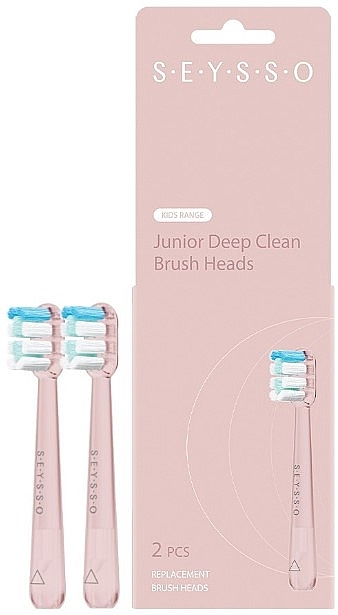 Główki do szczoteczek elektrycznych, 2 szt. - Seysso Junior Deep Clean Brush Heads Pink — Zdjęcie N1