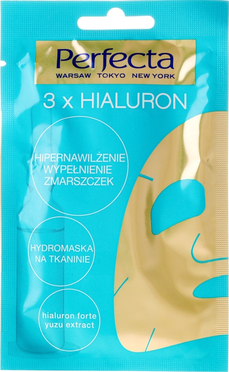 Hydromaska na tkaninie do twarzy - Perfecta 3x Hialuron — Zdjęcie N1