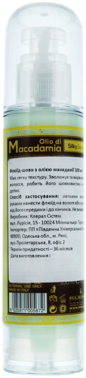 Płynny jedwab do włosów z olejem makadamia - Kleral System Olio Di Macadamia Silky Serum — Zdjęcie N2