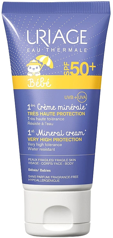 Przeciwsłoneczny krem dla dzieci SPF 50+ - Uriage Bébé 1st Mineral Cream