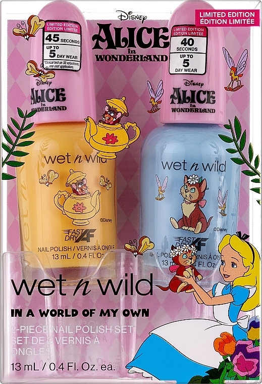 Zestaw lakierów do paznokci - Wet N Wild Alice in Wonderland in A World Of My Own 2-Piece Nail Polish Set (nail/polish/2x13ml) — Zdjęcie N1