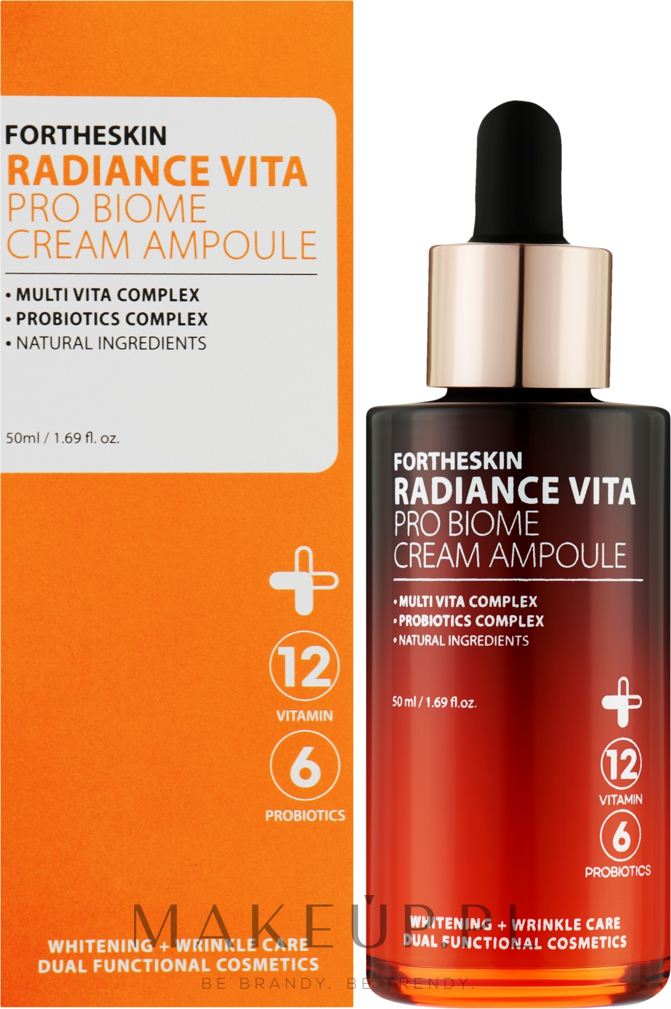 Krem-serum do twarzy z efektem liftingu - Fortheskin Radiance Vita Pro Biome Cream Ampoule — Zdjęcie 50 ml