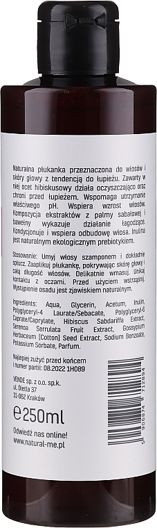 Płukanka hibiskusowa do włosów i skóry głowy z tendencją do łupieżu - NaturalME Natural Hair Line Balm — Zdjęcie N2