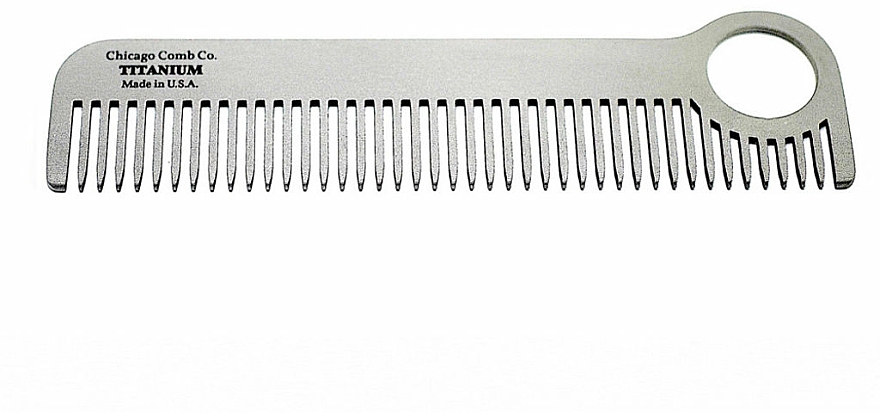 Tytanowy grzebień do włosów i brody - Chicago Comb Co Model No.1 Titanium — Zdjęcie N2