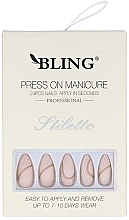 Sztuczne paznokcie Stiletto, kwadraty, różowy - Bling Press On Manicure — Zdjęcie N1