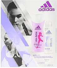 Zestaw intensywnie nawilżający do pielęgnacji twarzy - Adidas Adipure Skin Detox Woman (deo/spray 150 ml + sh/gel 250 ml) — фото N1
