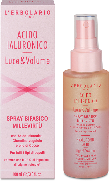 Dwufazowy spray do włosów - L'Erbolario Hyaluronic Acid Two-phase Spray Multiple Virtues — Zdjęcie N1