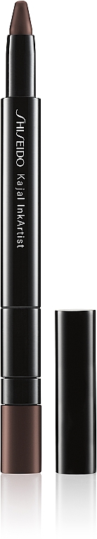 Wodoodporna kredka do oczu z gąbeczką do rozcierania i temperówką - Shiseido Makeup Kajal InkArtist — Zdjęcie N1