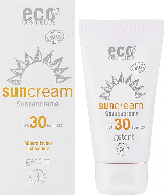 Wodoodporny krem przeciwsłoneczny SPF 30 z efektem opalania - Eco Cosmetics Sonne SLF 30 Getoent — Zdjęcie N2