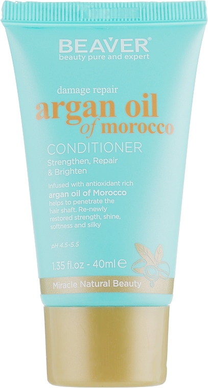 Odżywka do włosów zniszczonych z olejkiem arganowym - Beaver Professional Damage Repair Argan Oil of Morocco Conditioner (mini) — Zdjęcie N1