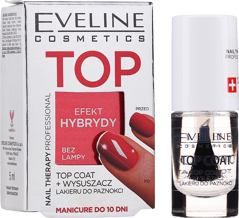 Top coat i wysuszacz lakieru do paznokci - Eveline Cosmetics Nail Theraphy Professional