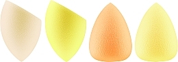 Gąbki do blendowania, 4 szt., beżowa + żółta + pomarańczowa + jasnożółta - Top Choice 3D Make-up Sponge  — Zdjęcie N1