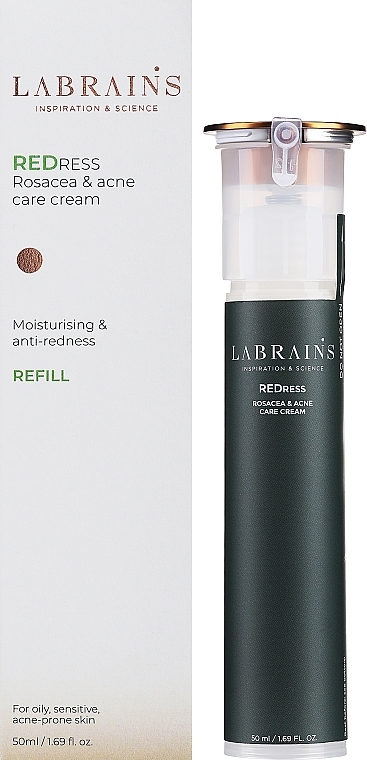 Krem do twarzy na trądzik i trądzik różowaty - Labrains Redress Rosacea & Acne Care Cream (zapas) — Zdjęcie N3
