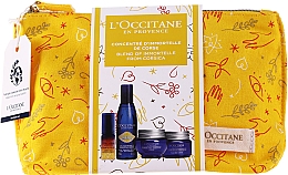 Kup Zestaw - L'Occitane Immortelle Precious Christmas Set (f/cr 8 ml + ser 5 ml + eye/balm 4 ml + water 30 ml + bag)