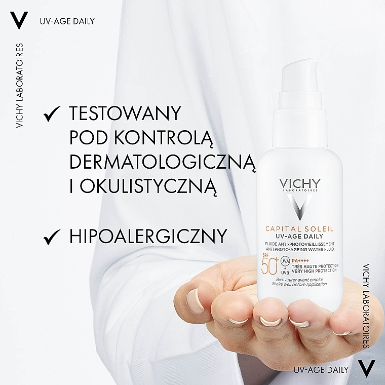 Fluid przeciw fotostarzeniu skóry do twarzy SPF 50+ - Vichy Capital Soleil UV-Age Daily SPF 50+ — Zdjęcie N5