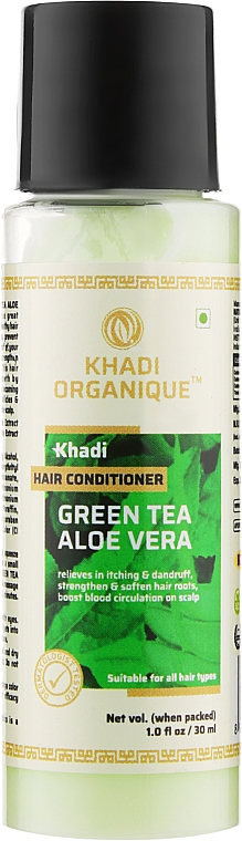 Naturalna ziołowa odżywka ajurwedyczna Zielona Herbata i Aloe Vera - Khadi Organique GreenTea Aloevera Hair Conditioner — Zdjęcie N3