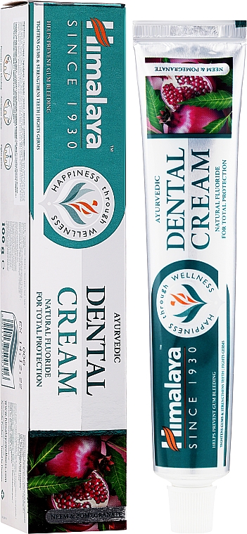 Ajurwedyjska pasta do zębów z naturalnym fluorem - Himalaya Herbals Ayurvedic Dental Cream — Zdjęcie N2