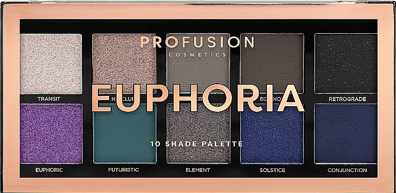 Paleta cieni do powiek - Profusion Cosmetics Euphoria 10 Shades Eyeshadow Palette — Zdjęcie N1